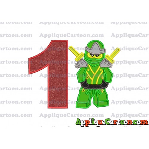 Lego Applique Embroidery Design Birthday Number 1