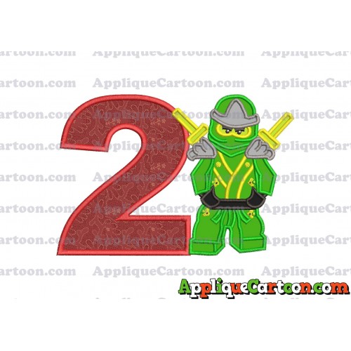 Lego Applique Embroidery Design Birthday Number 2
