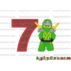 Lego Applique Embroidery Design Birthday Number 7