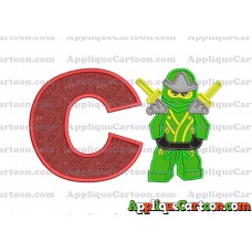 Lego Applique Embroidery Design With Alphabet C