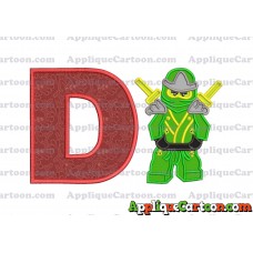 Lego Applique Embroidery Design With Alphabet D