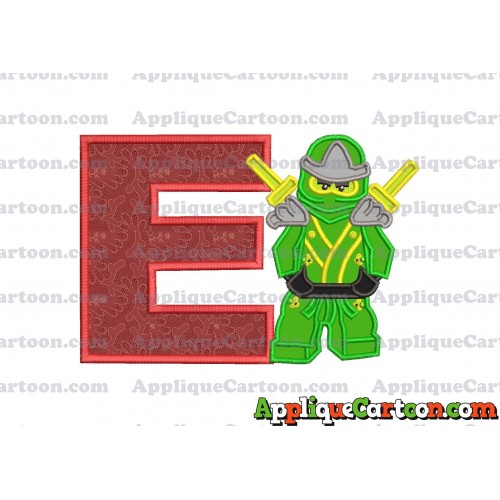 Lego Applique Embroidery Design With Alphabet E