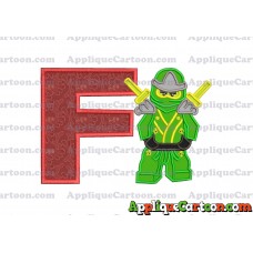 Lego Applique Embroidery Design With Alphabet F