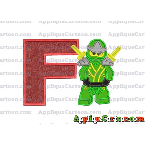Lego Applique Embroidery Design With Alphabet F