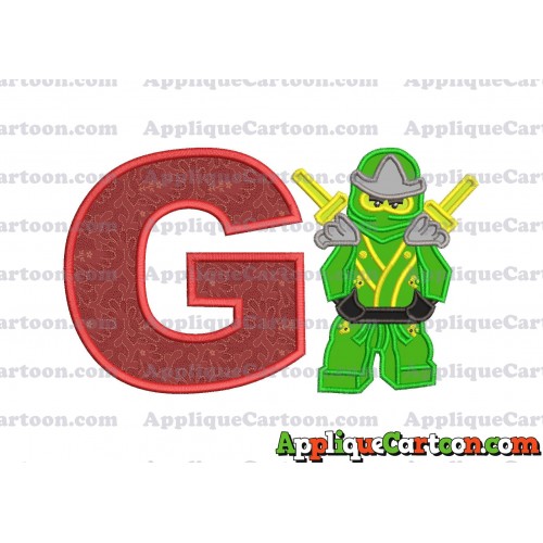 Lego Applique Embroidery Design With Alphabet G