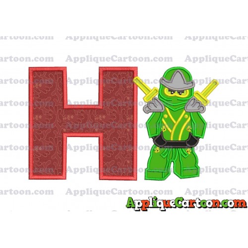 Lego Applique Embroidery Design With Alphabet H