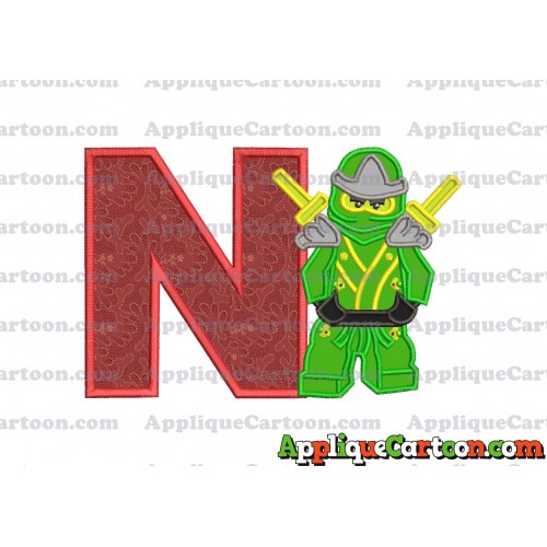 Lego Applique Embroidery Design With Alphabet N