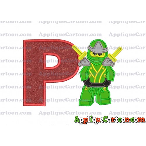 Lego Applique Embroidery Design With Alphabet P