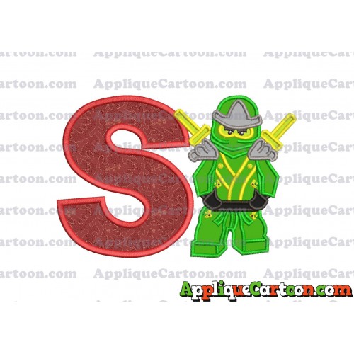 Lego Applique Embroidery Design With Alphabet S