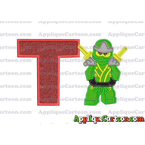 Lego Applique Embroidery Design With Alphabet T