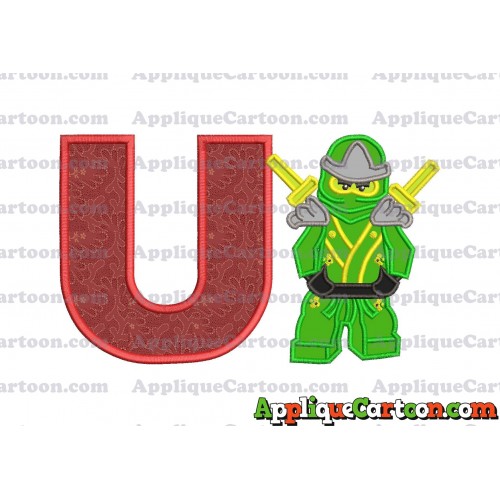 Lego Applique Embroidery Design With Alphabet U