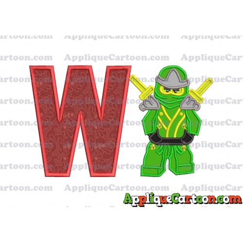 Lego Applique Embroidery Design With Alphabet W