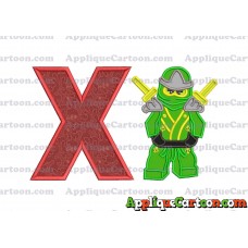 Lego Applique Embroidery Design With Alphabet X
