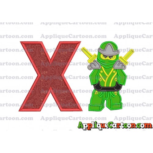 Lego Applique Embroidery Design With Alphabet X