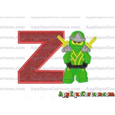 Lego Applique Embroidery Design With Alphabet Z