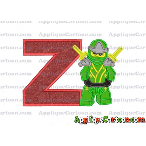 Lego Applique Embroidery Design With Alphabet Z