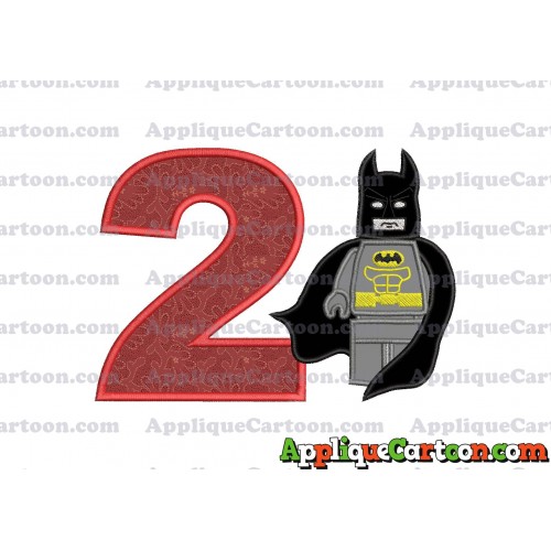 Lego Batman Applique Embroidery Design Birthday Number 2