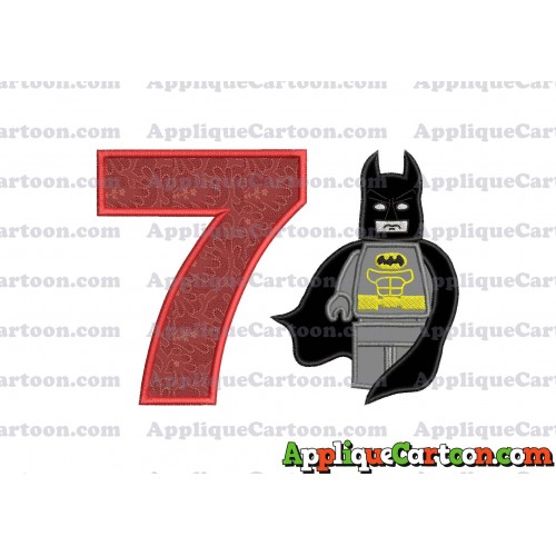 Lego Batman Applique Embroidery Design Birthday Number 7