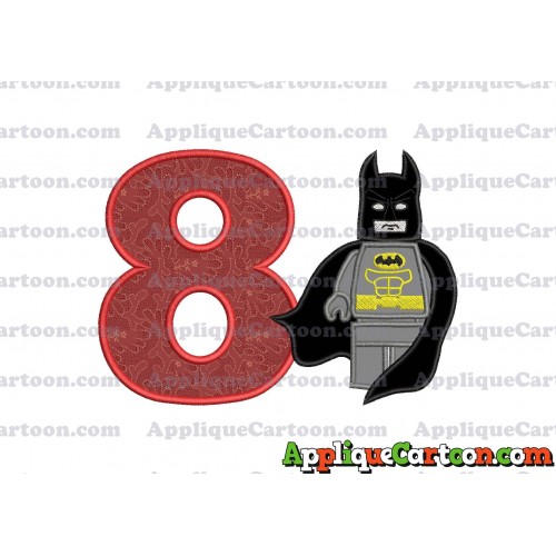 Lego Batman Applique Embroidery Design Birthday Number 8