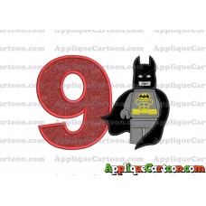Lego Batman Applique Embroidery Design Birthday Number 9