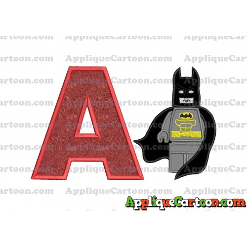 Lego Batman Applique Embroidery Design With Alphabet A