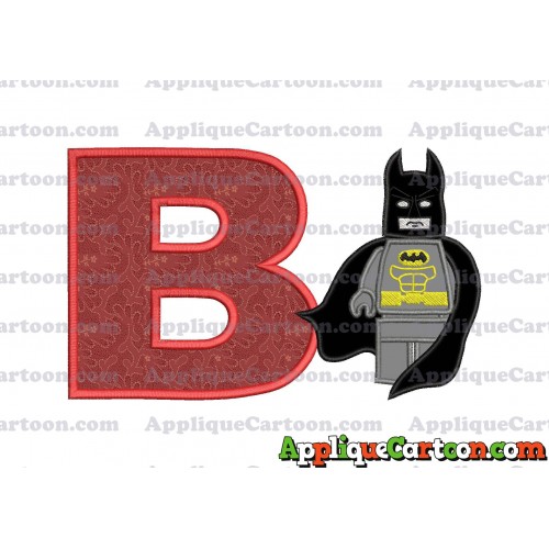Lego Batman Applique Embroidery Design With Alphabet B
