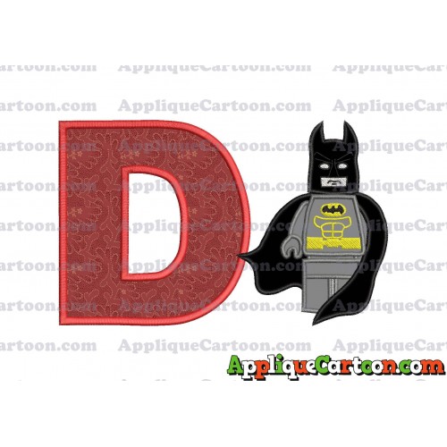 Lego Batman Applique Embroidery Design With Alphabet D
