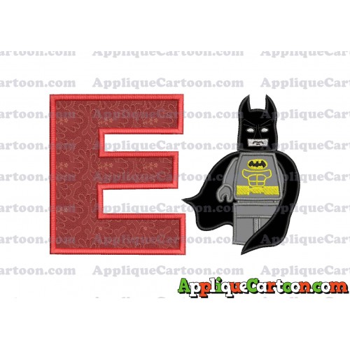 Lego Batman Applique Embroidery Design With Alphabet E