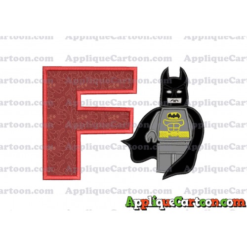 Lego Batman Applique Embroidery Design With Alphabet F
