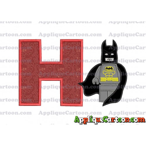 Lego Batman Applique Embroidery Design With Alphabet H