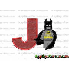 Lego Batman Applique Embroidery Design With Alphabet J