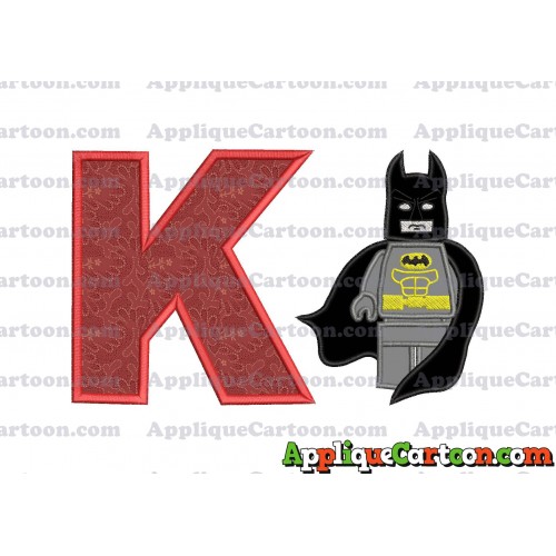 Lego Batman Applique Embroidery Design With Alphabet K