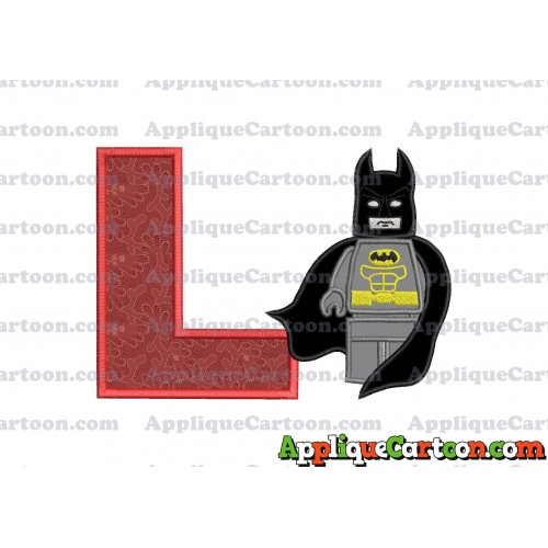 Lego Batman Applique Embroidery Design With Alphabet L