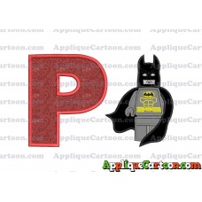 Lego Batman Applique Embroidery Design With Alphabet P