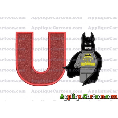 Lego Batman Applique Embroidery Design With Alphabet U
