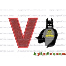 Lego Batman Applique Embroidery Design With Alphabet V