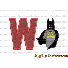 Lego Batman Applique Embroidery Design With Alphabet W