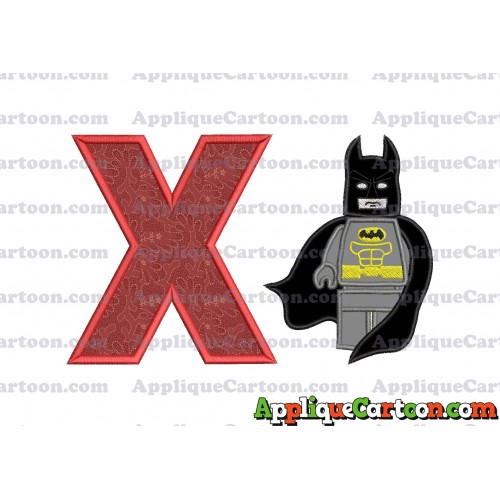 Lego Batman Applique Embroidery Design With Alphabet X