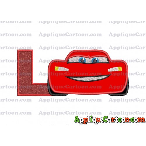 Lightning McQueen Cars Applique 01 Embroidery Design With Alphabet L