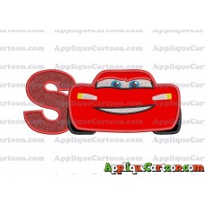 Lightning McQueen Cars Applique 01 Embroidery Design With Alphabet S