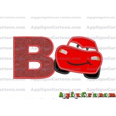 Lightning McQueen Cars Applique 02 Embroidery Design With Alphabet B