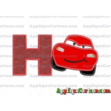 Lightning McQueen Cars Applique 02 Embroidery Design With Alphabet H