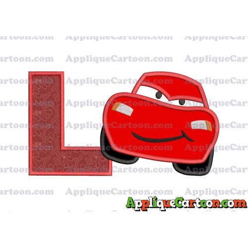 Lightning McQueen Cars Applique 02 Embroidery Design With Alphabet L