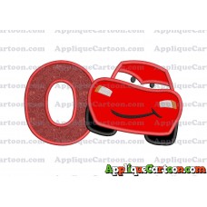Lightning McQueen Cars Applique 02 Embroidery Design With Alphabet O