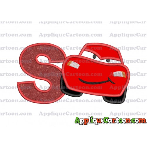Lightning McQueen Cars Applique 02 Embroidery Design With Alphabet S