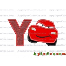 Lightning McQueen Cars Applique 02 Embroidery Design With Alphabet Y