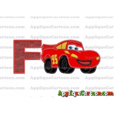 Lightning McQueen Cars Applique 03 Embroidery Design With Alphabet F