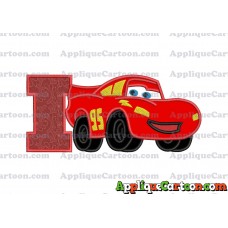 Lightning McQueen Cars Applique 03 Embroidery Design With Alphabet I