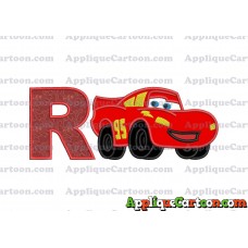 Lightning McQueen Cars Applique 03 Embroidery Design With Alphabet R