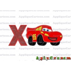Lightning McQueen Cars Applique 03 Embroidery Design With Alphabet X